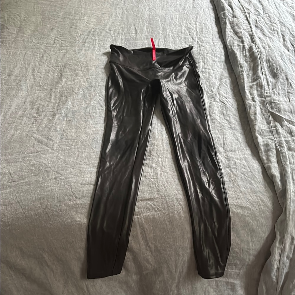 SPANX Black Faux Leather Pants